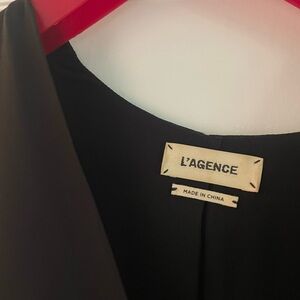 L'AGENCE Gia Snap Back Black Blouse Size S